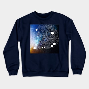 guardian of the galaxy in alien maya ship ecopop pattern Crewneck Sweatshirt